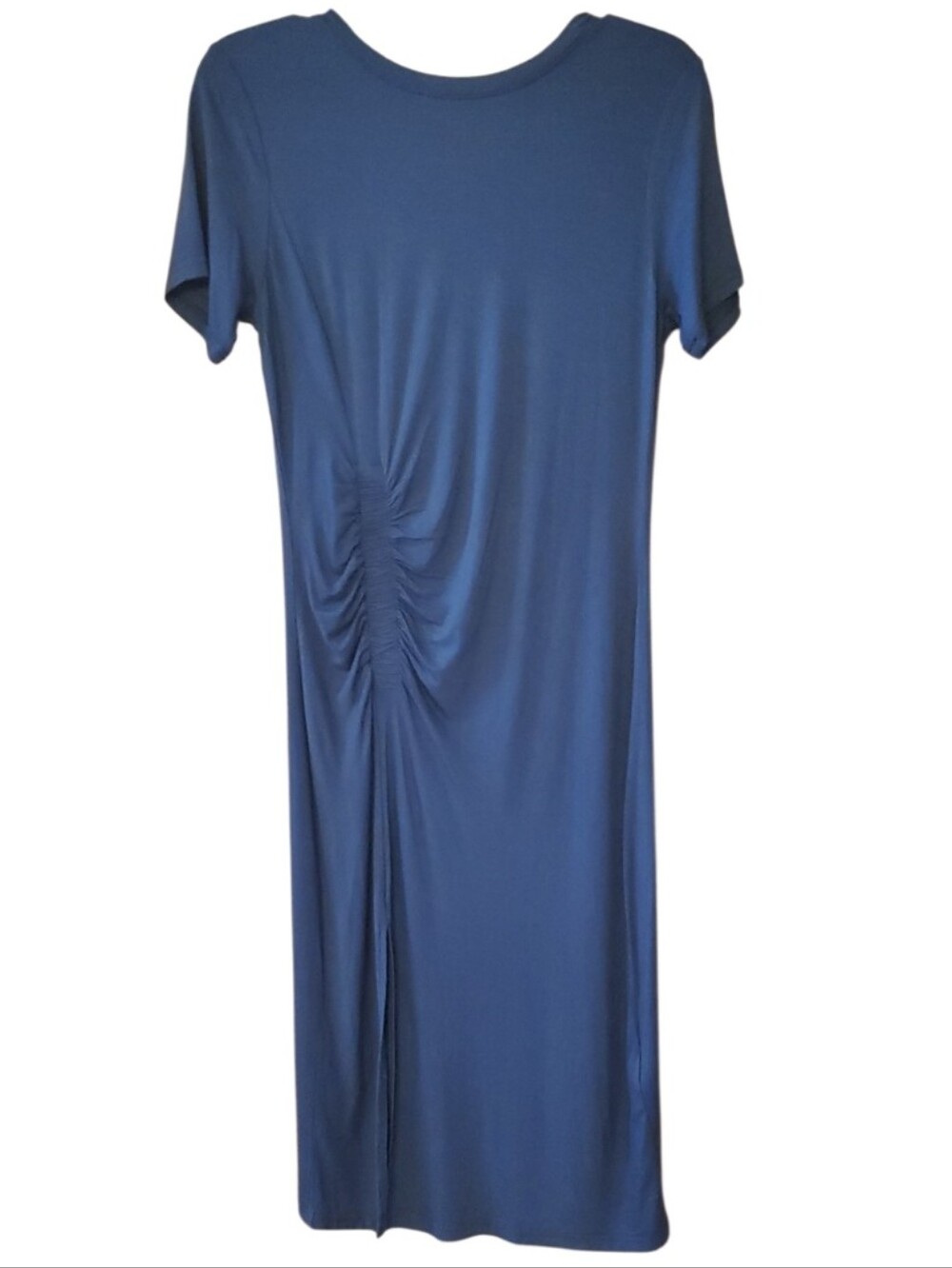 HALARA Teal Blue NWT Soft Bodycon Ruched Midi Dress Size Medium